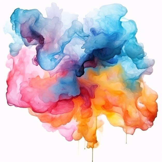 Photo water splash with bright color generative ai