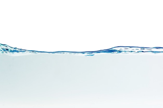 Water splash with bubbles of air, isolated on the white background