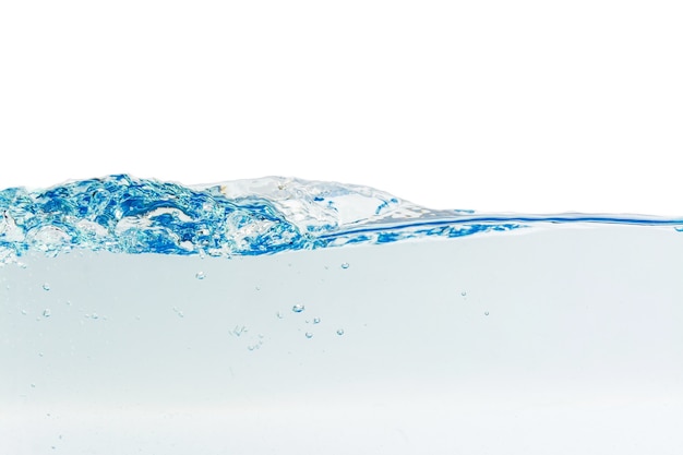 Water splash with bubbles of air, isolated on the white background