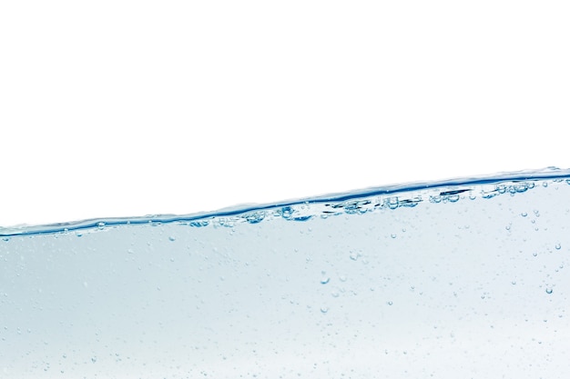 Water splash with bubbles of air, isolated on the white background