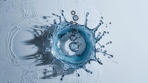 Photo water splash with bubbles of air isolated on the white background