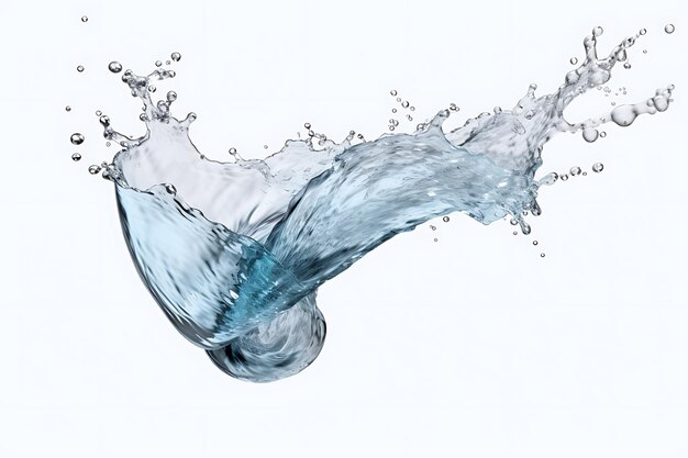 Water splash with bubbles on transparent background