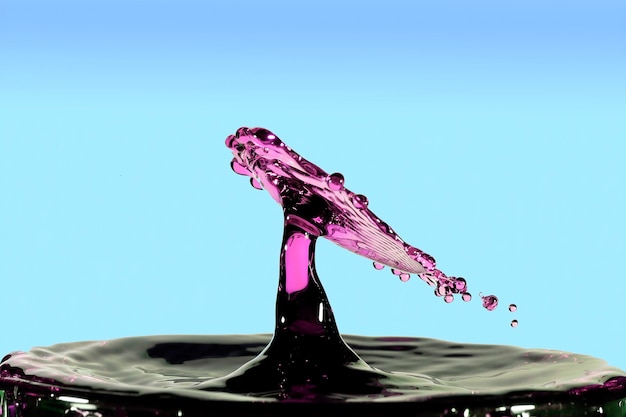 Water splash with colourful background