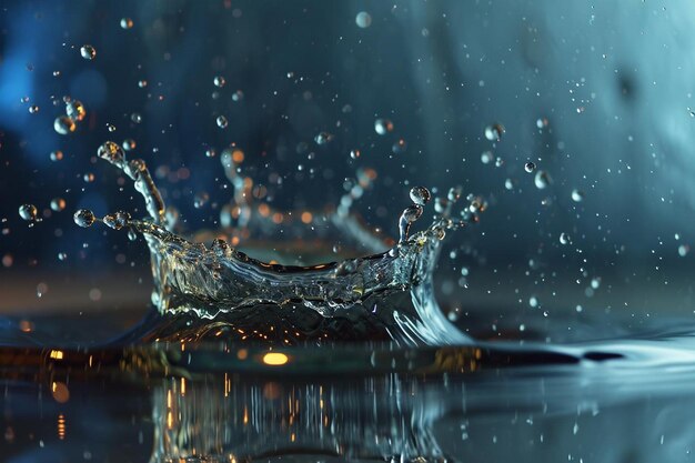 Water splash with droplets pack design isolated