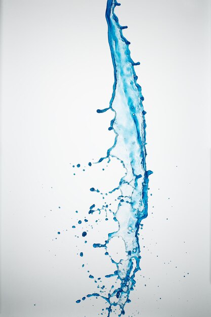 Water splash with a lot of drops on a gray background