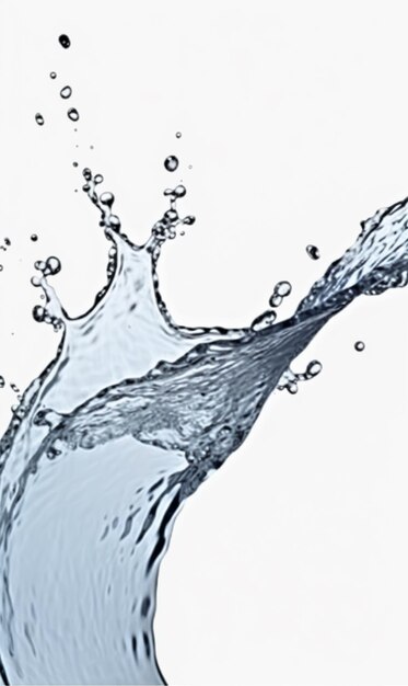 Water splash with a white background