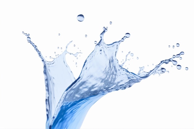 Water splash with a white background