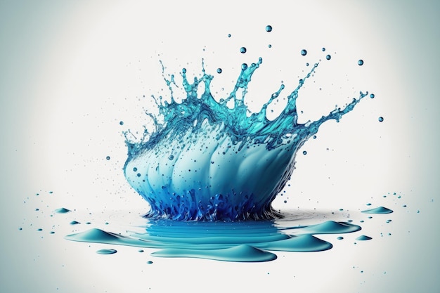 Water splashes beautifully against a white background showing clear water