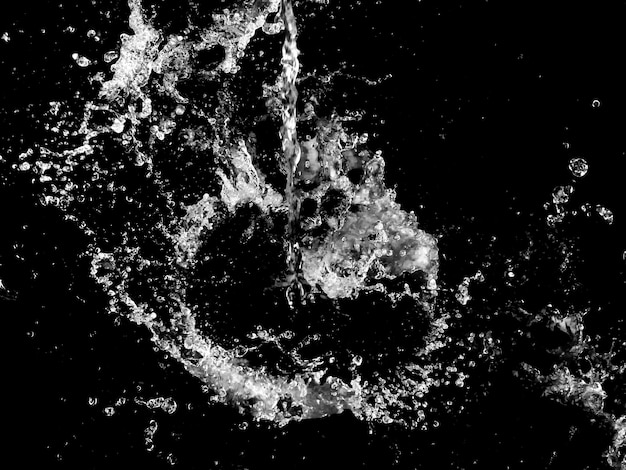 Water splashing isolated on a black background