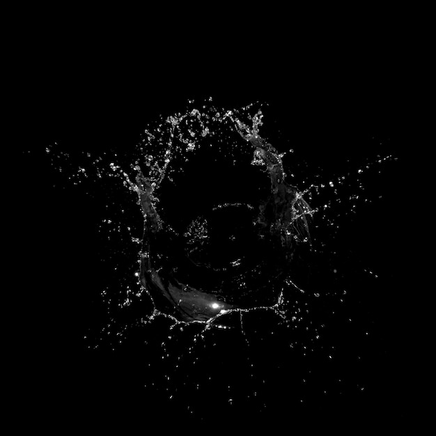 Water splashing isolated over a black background.