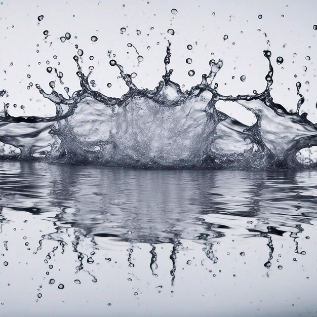 白い背景に水がスプラッシングする