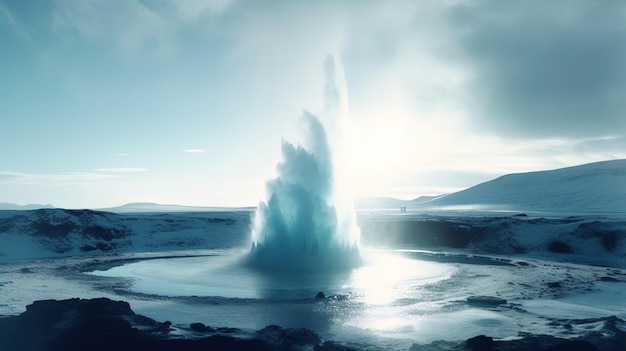 A water spouting into the air