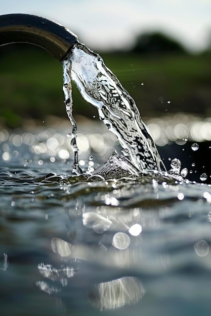 Water Stream Flowing Through Pipe