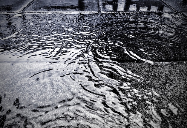Вода на улице в дождливый день