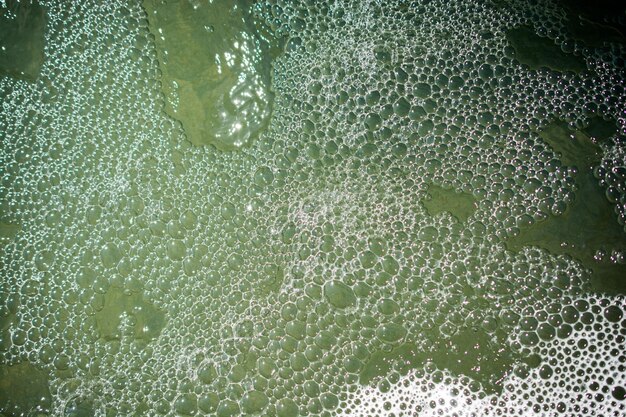 Water surface background with foam and bubbles