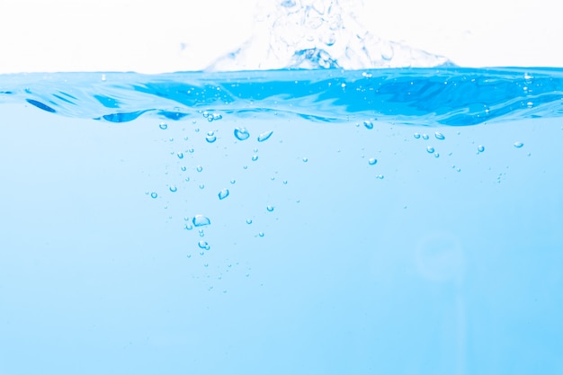 The Water surface and blue water bubbles