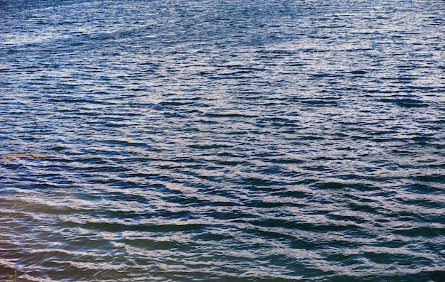 水面風の強い湖の水の波の質感