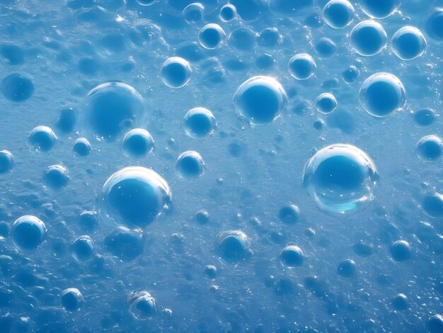 Photo water surface texture with bubbles and splashes