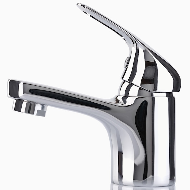 The water tap, faucet for the bathroom and kitchen mixer, isolated on a white background