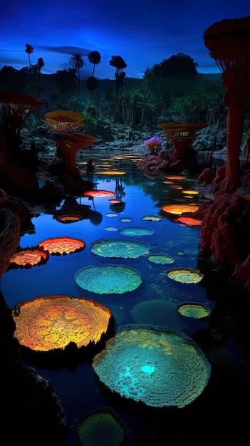 The water in this cave is a natural pool of light.