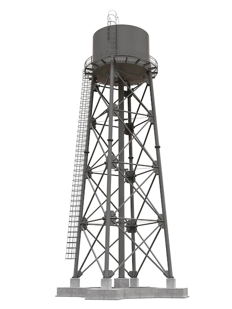 Water Tower 3D illustration Isolated on white background