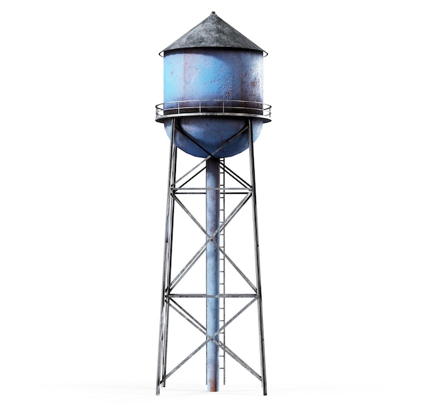 Water tower Industrial construction 3d render