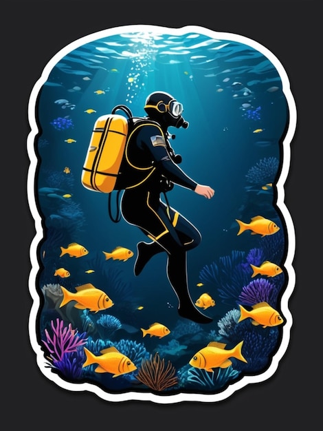 Photo under water tshirt design sticker