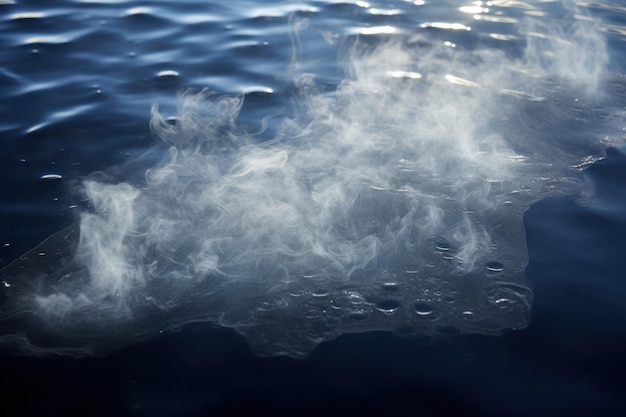 Water vapor on surface of cold water