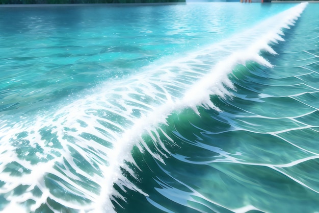 water waves surface hits the sunlight water background 3d rendering