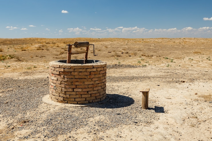 Photo water well in kazakhstan