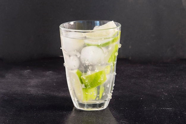 Water with lime for summer