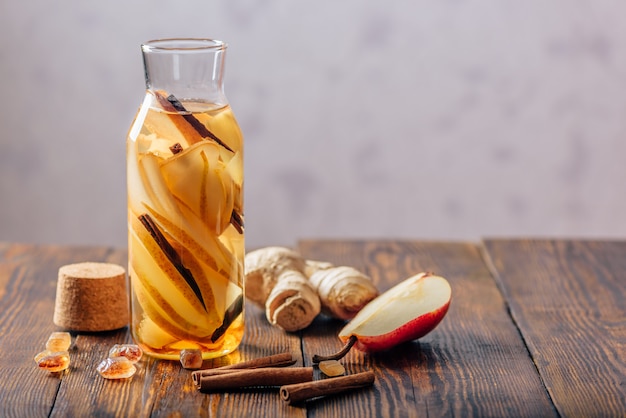 Water with Pear, Cinnamon and Ginger.