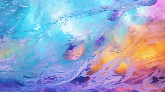 Photo water with a rainbow colored surface