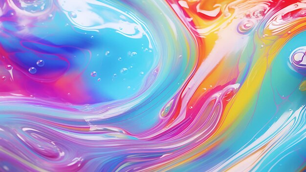 Photo water with a rainbow colored surface