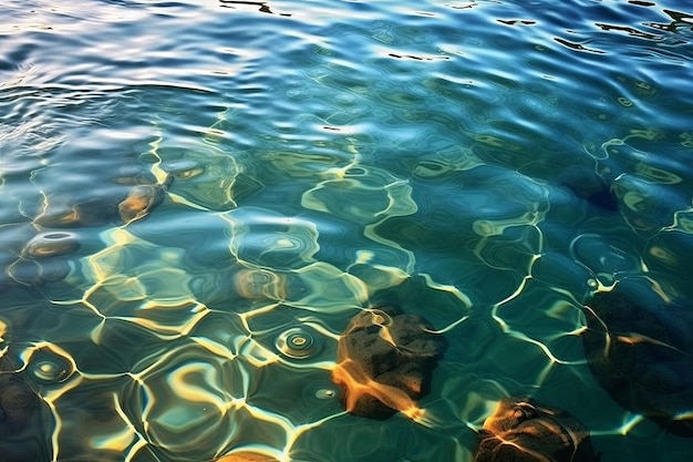 A water with rocks