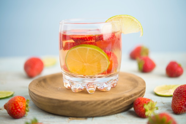 Water with strawberry