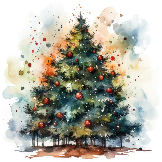 Foto waterco artificiale decorato albero di natale illustrazione generative ai