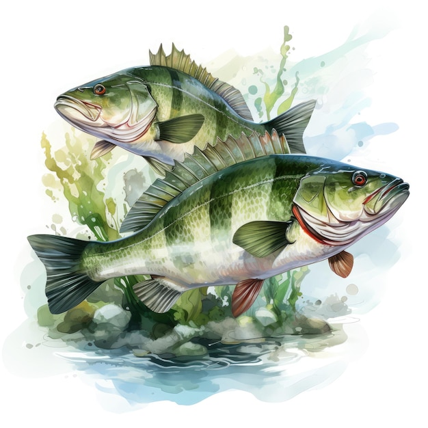 Photo waterco bass masters crew white background illustration generative ai