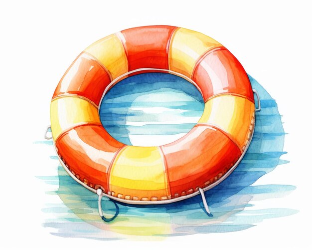 Photo watercolor 3d lifebuoy