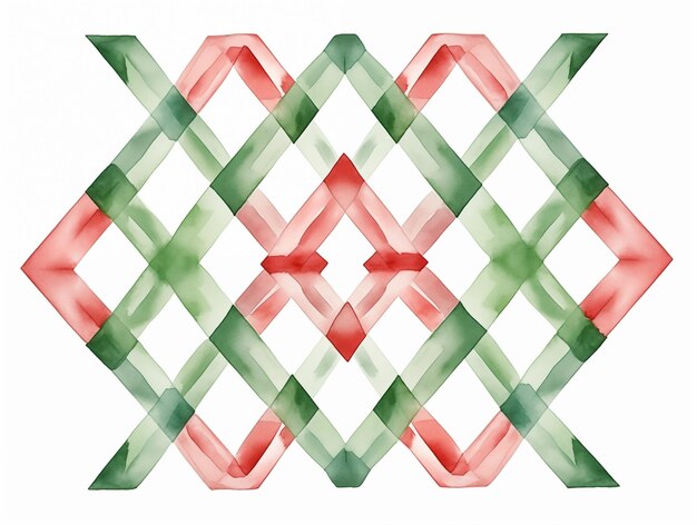 Watercolor abstract background Christmas geometry on white