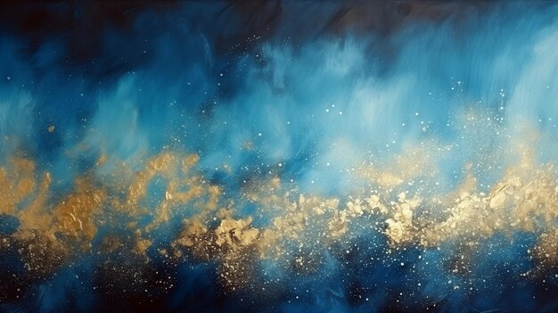 Watercolor abstract background with gold splashes