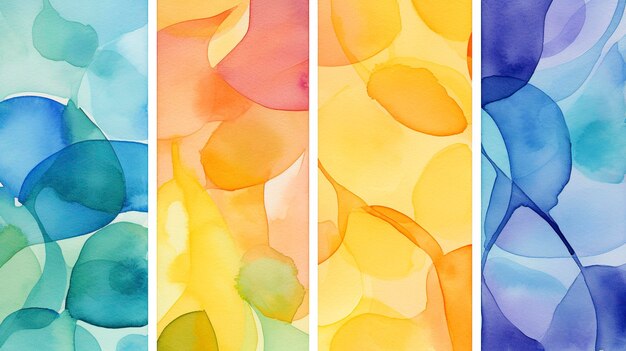 Watercolor abstract brushwork patterns