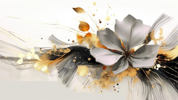 Watercolor abstract design for background of wedding or buzzy social media banner on white background generative AI