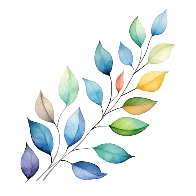 Photo watercolor abstract leaves decoration