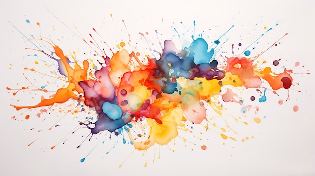 Photo watercolor abstract paint splatters