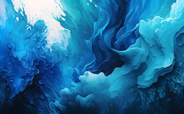 A watercolor abstract pattern in shades of blue Generative AI