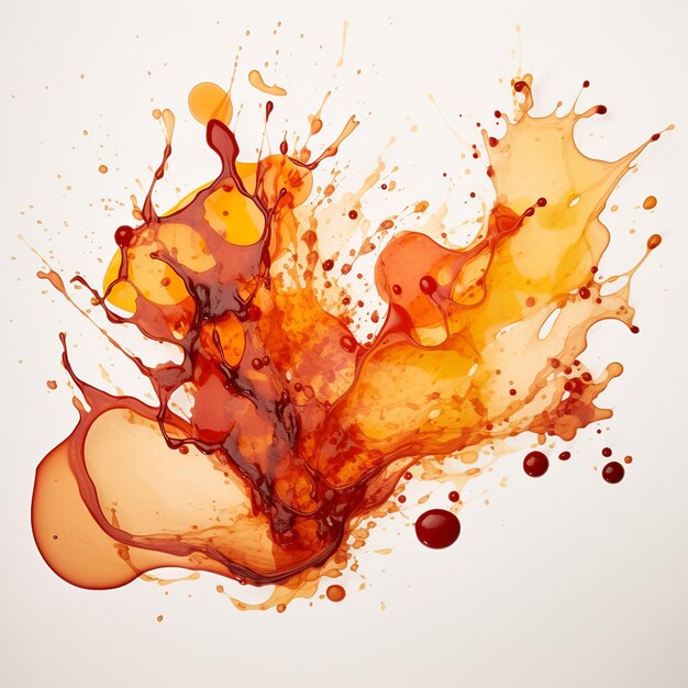 Photo watercolor abstract splatter with handdrawn ink