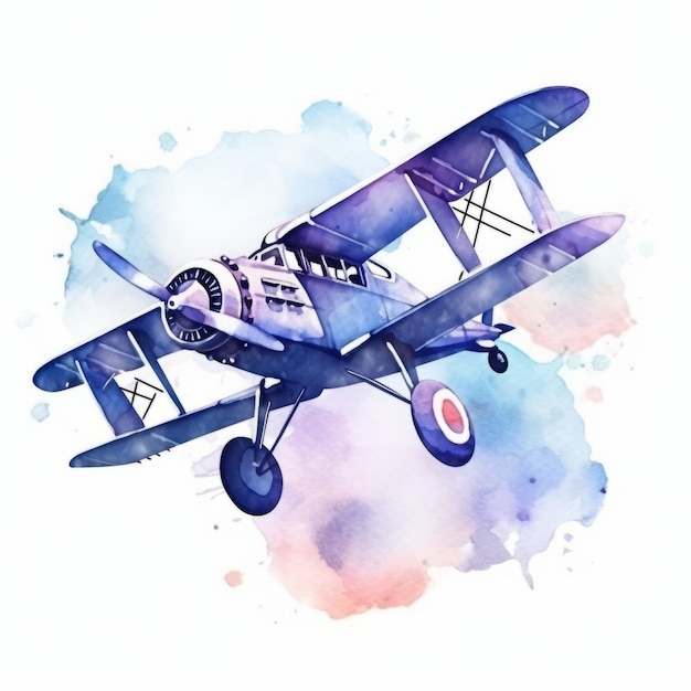 watercolor aircraft illustration