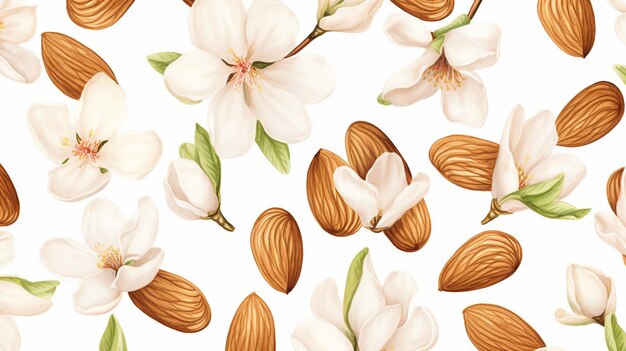 Watercolor almond pattern