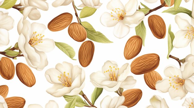 Watercolor almond pattern